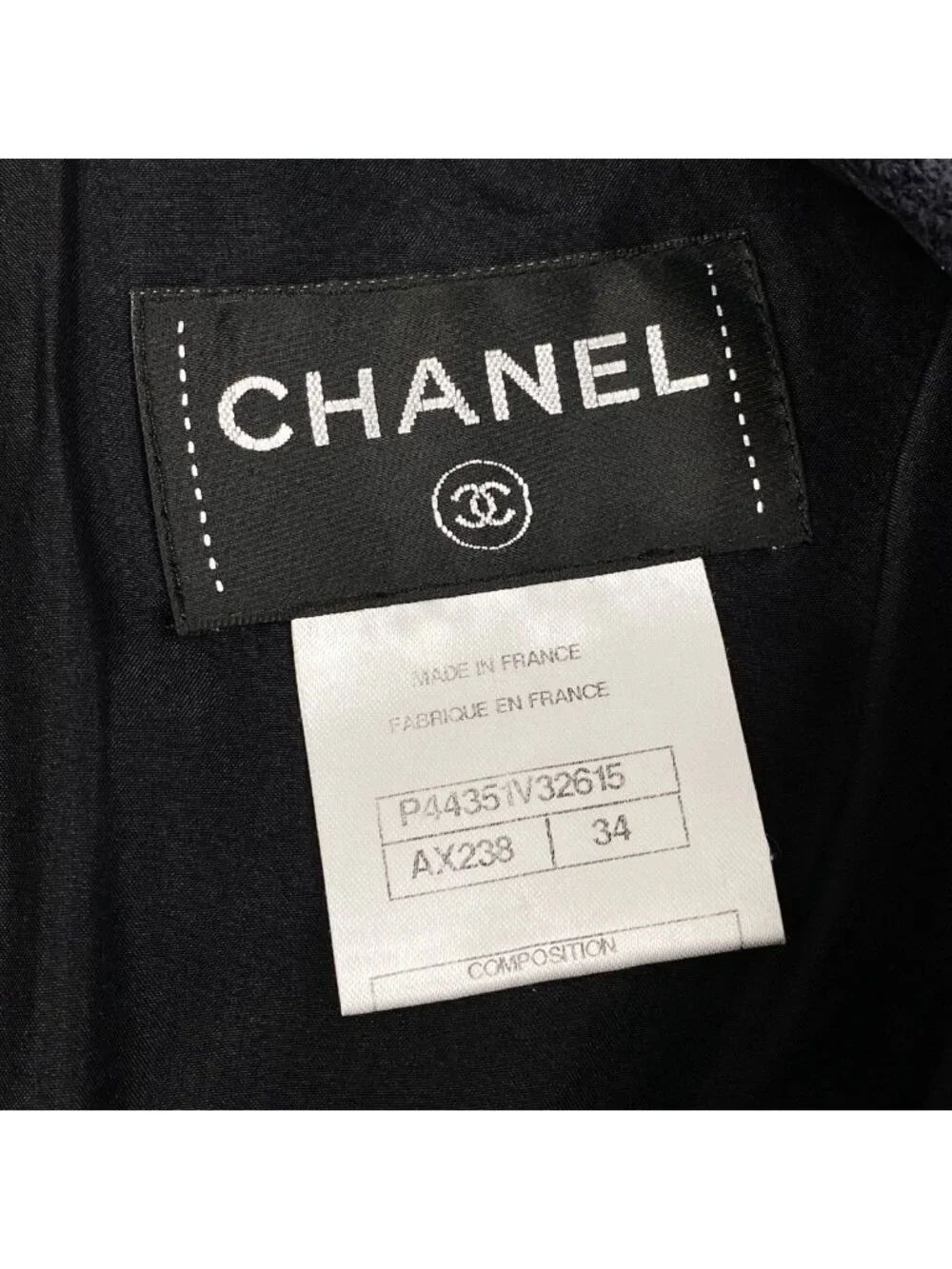 Chanel Short Sleeve Dress Gripoix Button 34 Black